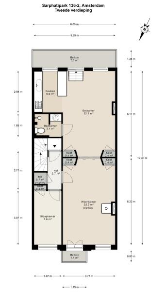Floor Plan 2 - Sarphatipark 136 2