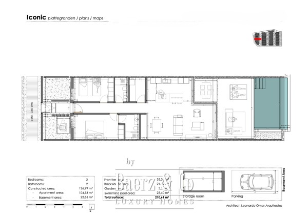 Floor Plan 1 - New development Rokabella luxury apartments Tenerife