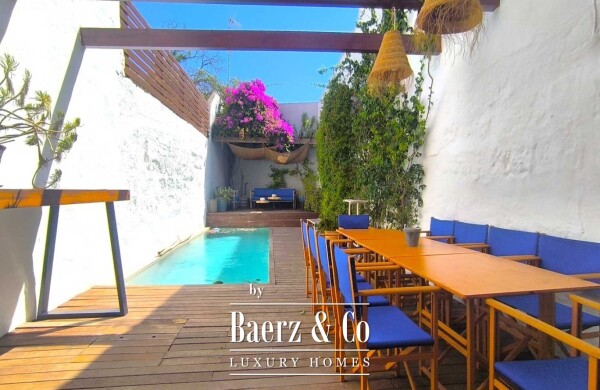photo 3 RENOVATED MENORCAN HOUSE FOR SALE IN THE HISTORIC OLD TOWN OF CIUTADELLA, MENORCA – COURTYARD WITH SWIMMING POOL, 4 EN-SUITE BEDROOMS AND ORIGINAL ARCHITECTURAL FEATURES